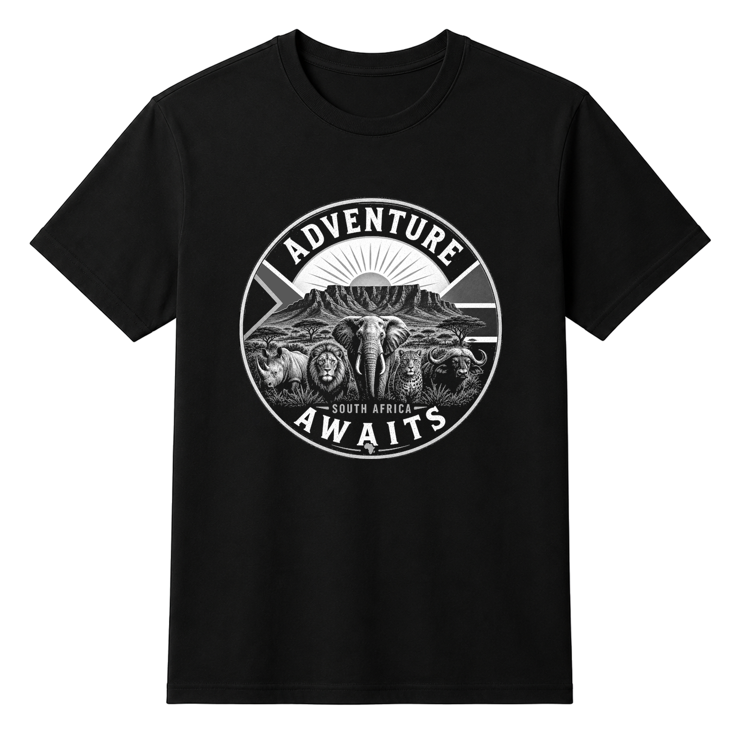Adventure Awaits Big Five Safari Design Unisex T-shirt