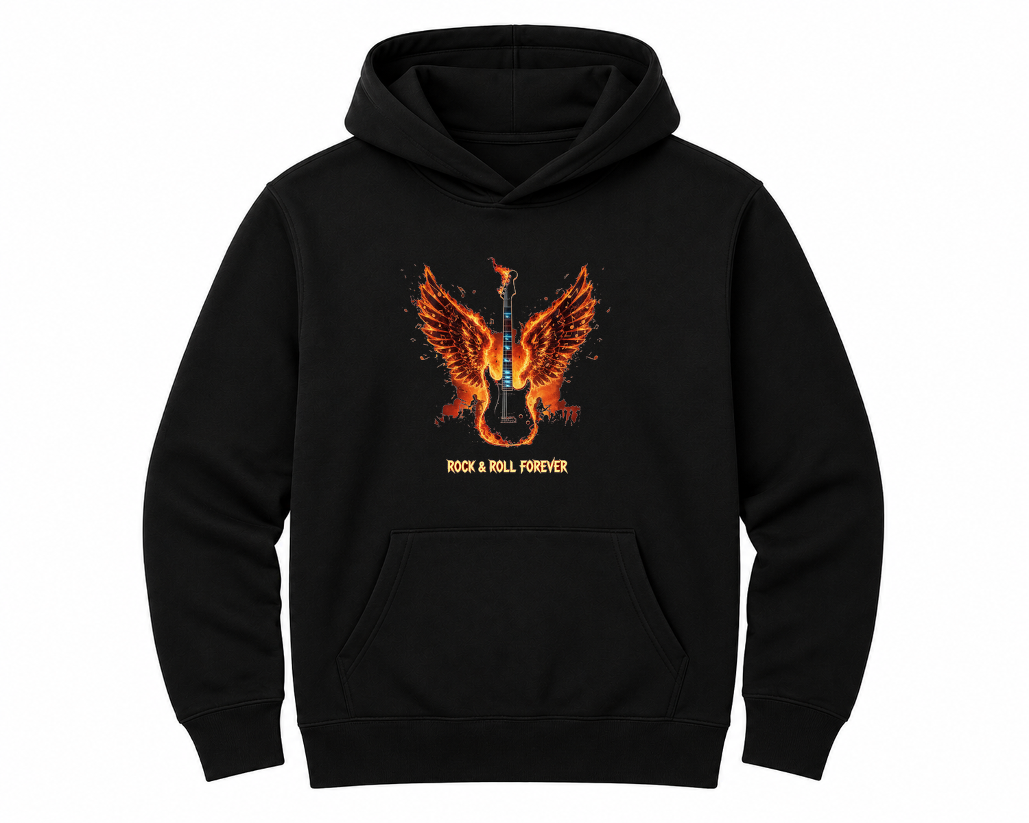 Rock and Roll Guitar Legend Unisex Hoodie — hoodie front