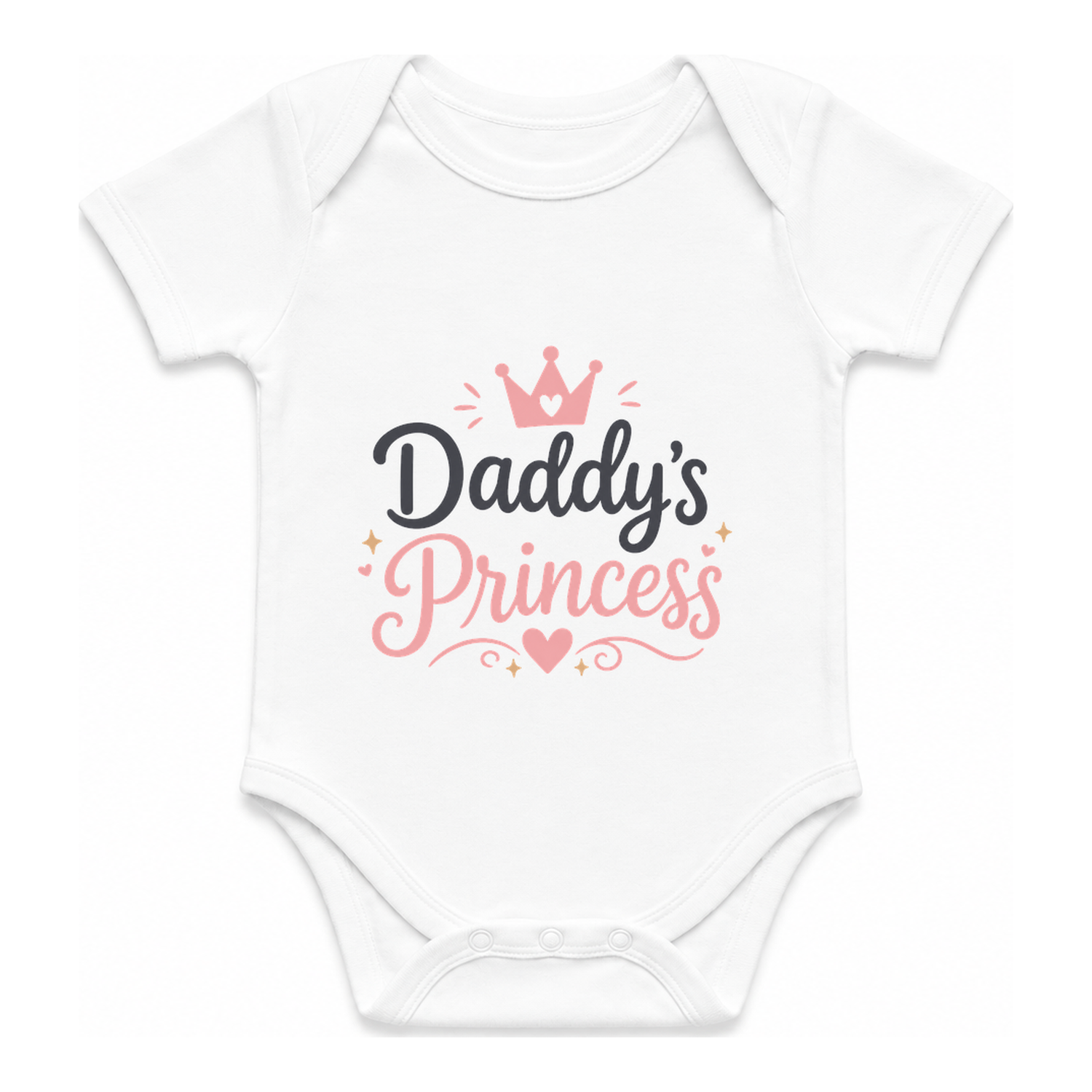 Daddy's Princess Unisex Short Sleeve Baby Grow — babygrow front