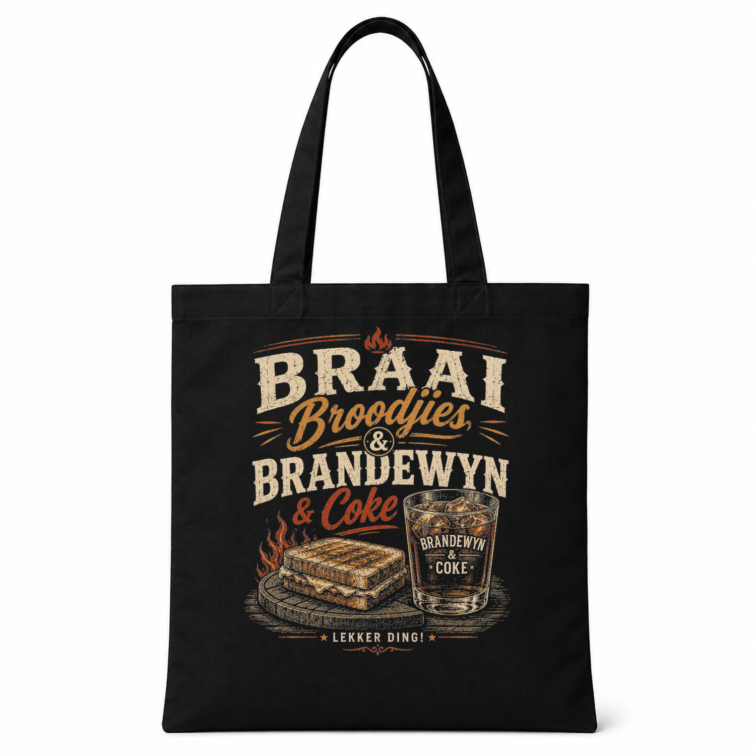 Braai Broodjies & Brandewyn Coke Love Tote Bag — tote front