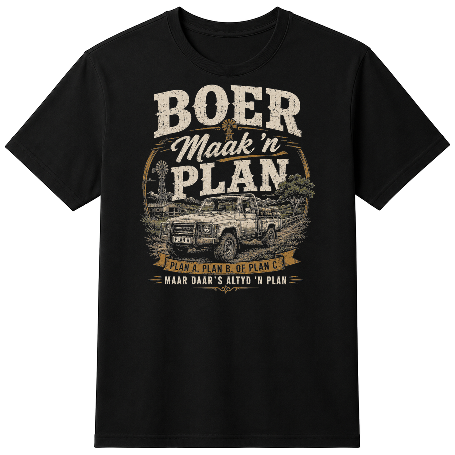 Boer maak 'n Plan unisex t-short — flat shirt