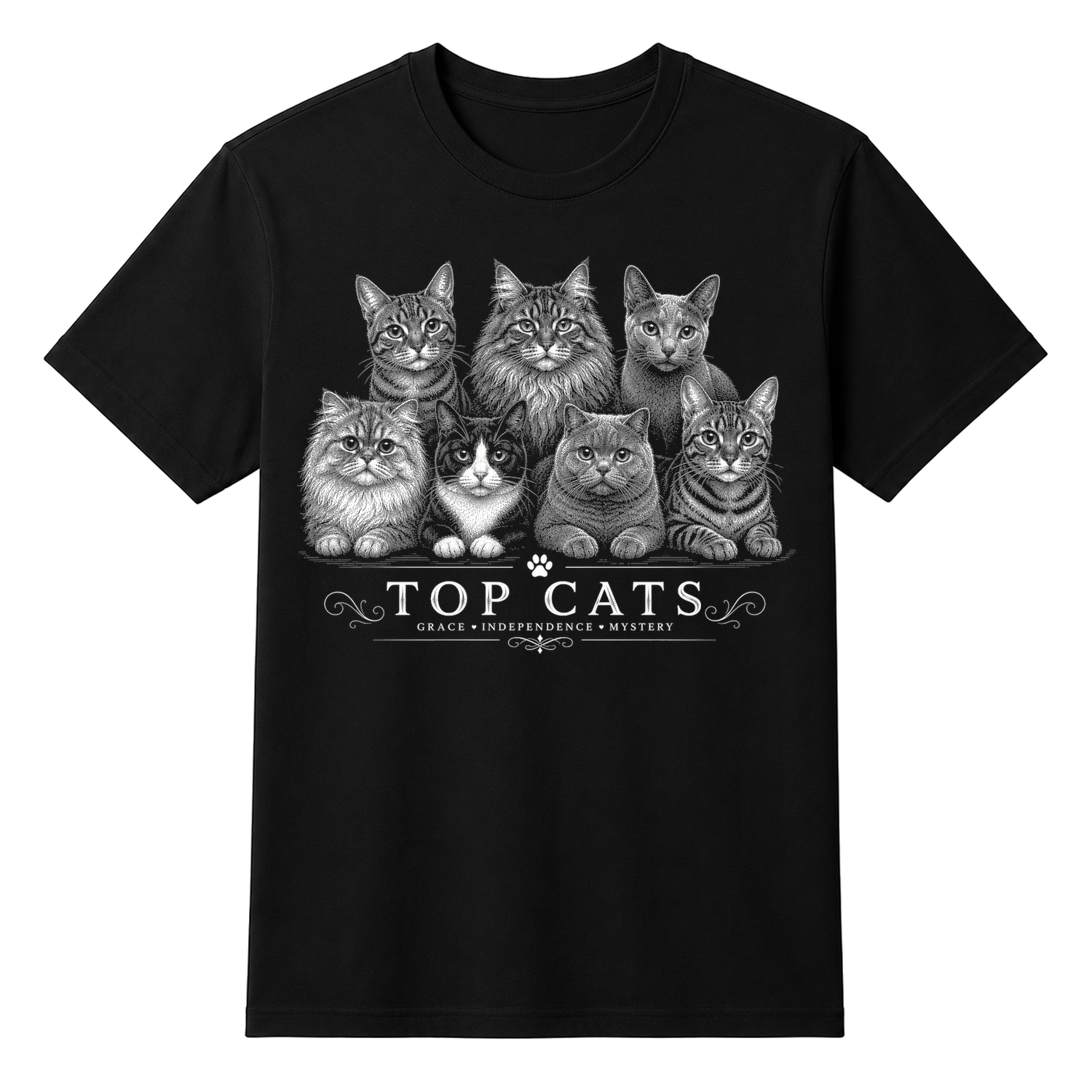 Top Cats Iconic Feline Design Unisex T-shirt — tshirt front