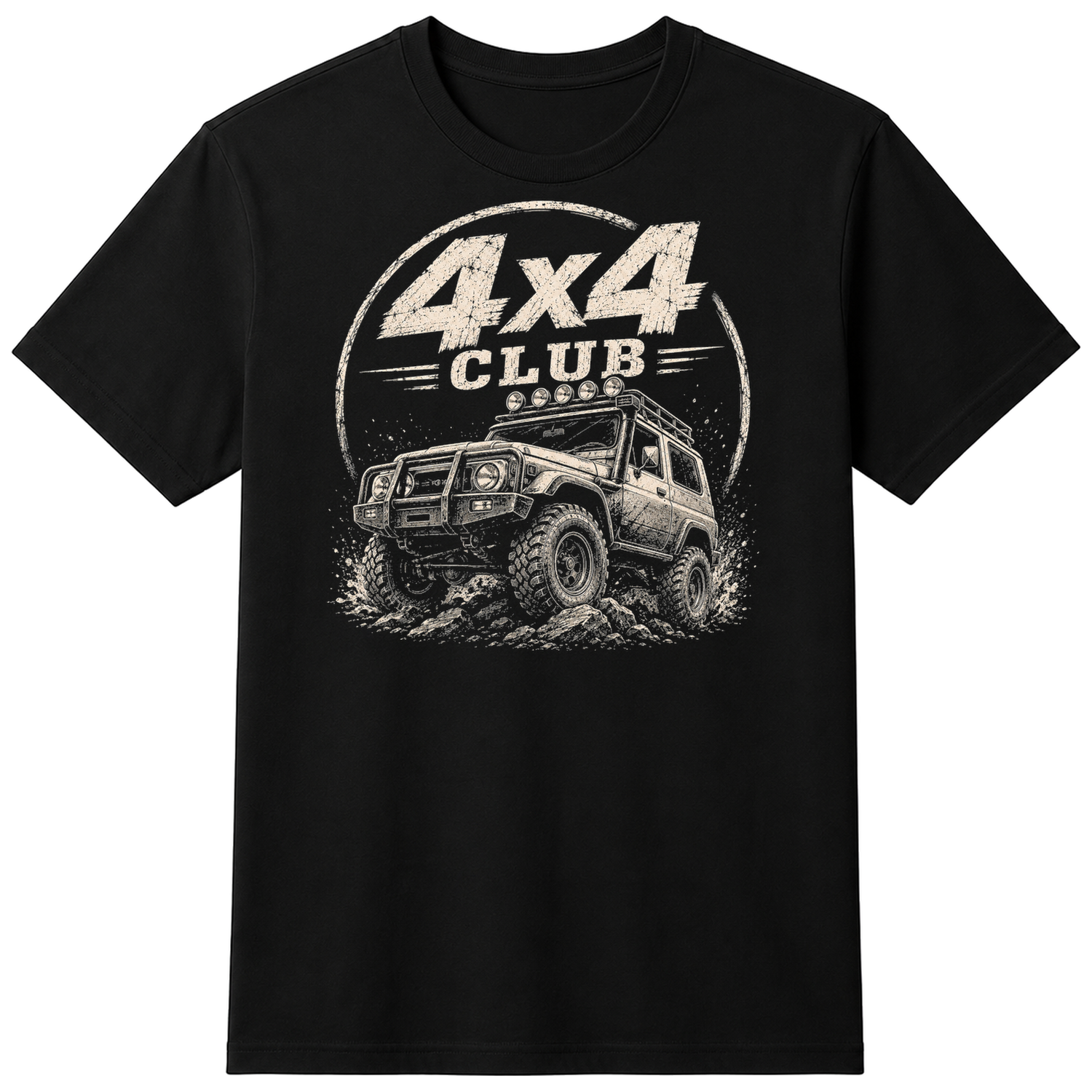 4x4 Off-Road Club Funny Adventure T-Shirt - Cotton Unisex Black