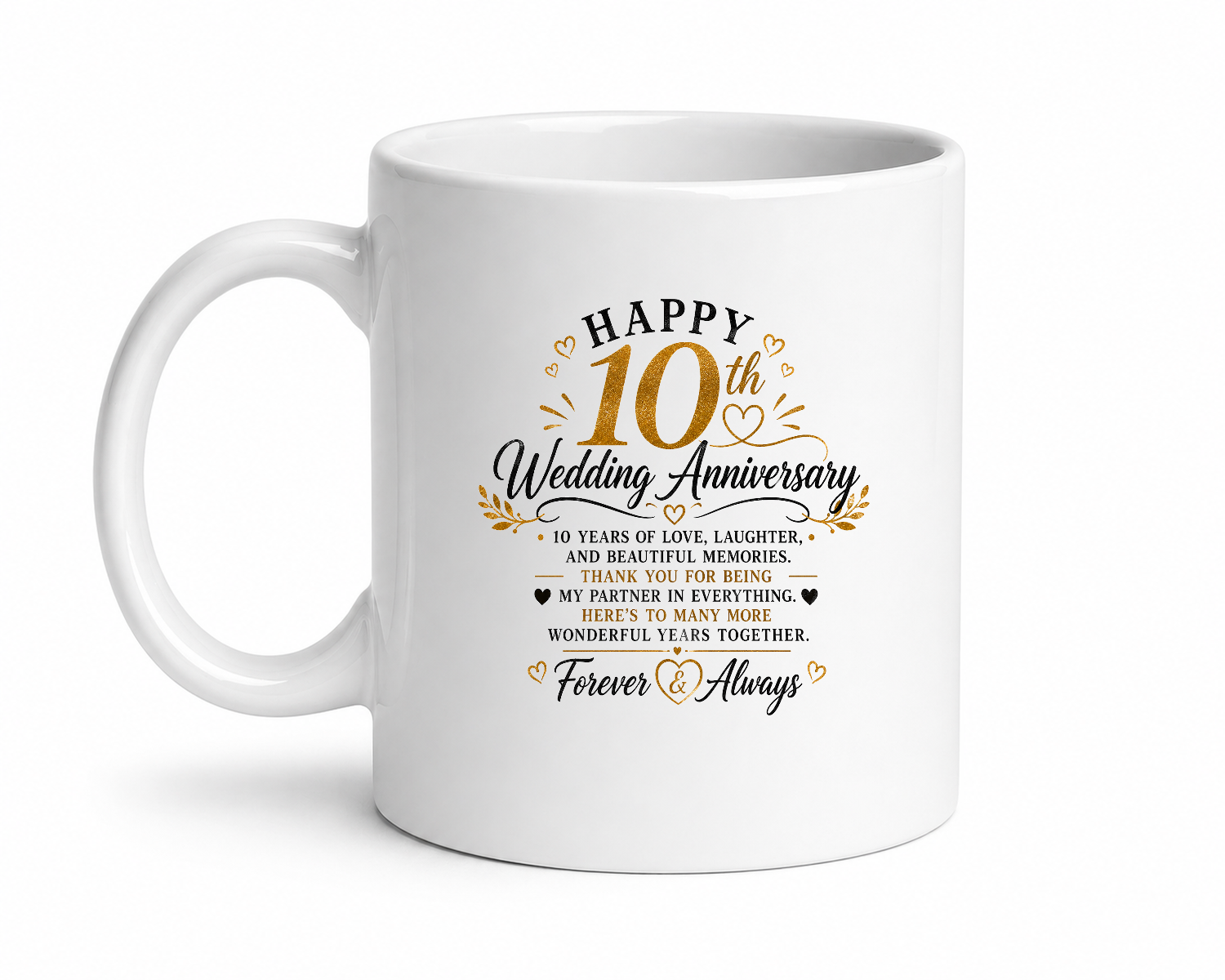 10 Year Wedding Anniversary Celebration Mug