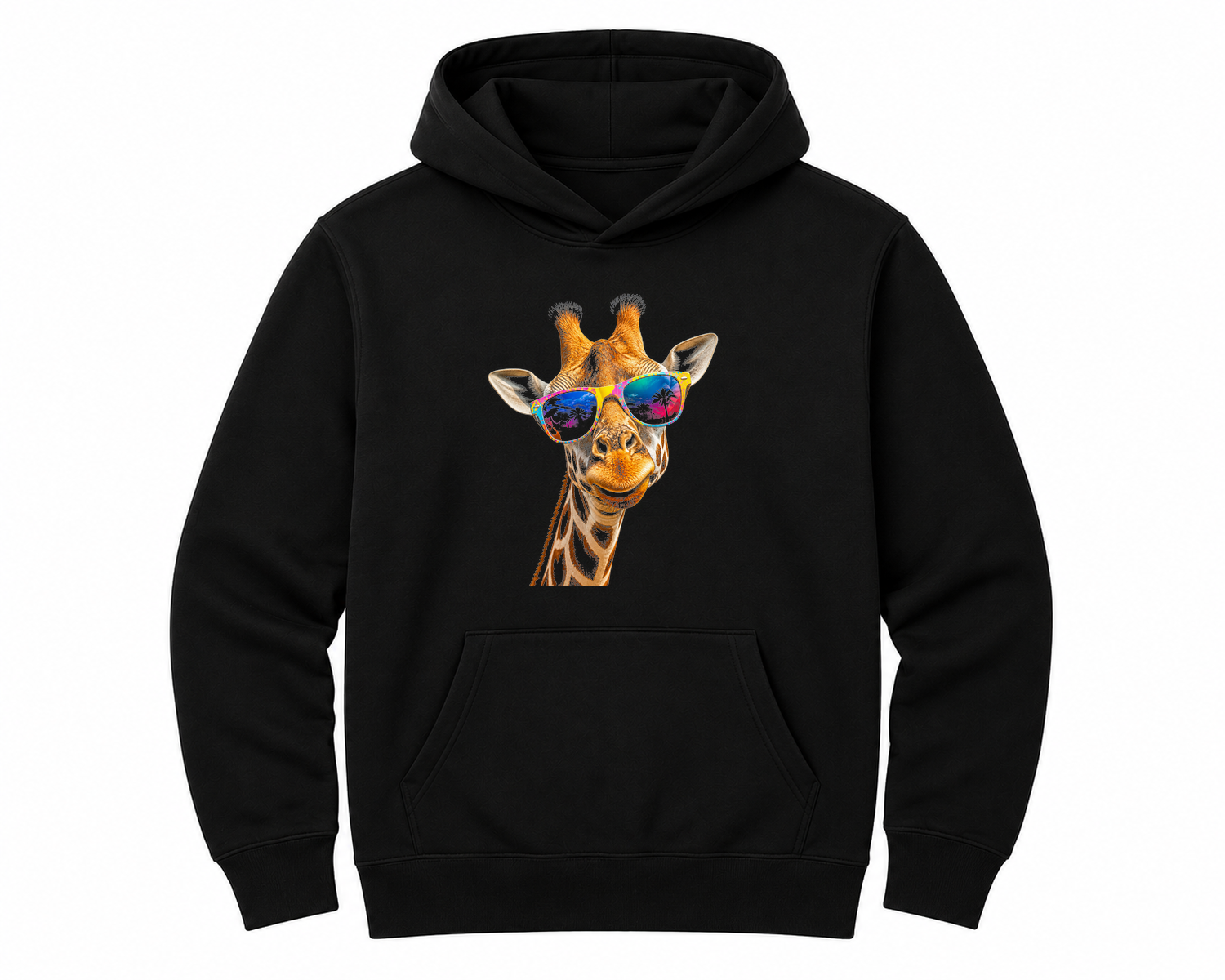Cool Giraffe with Sunglasses Unisex Hoodie — hoodie front