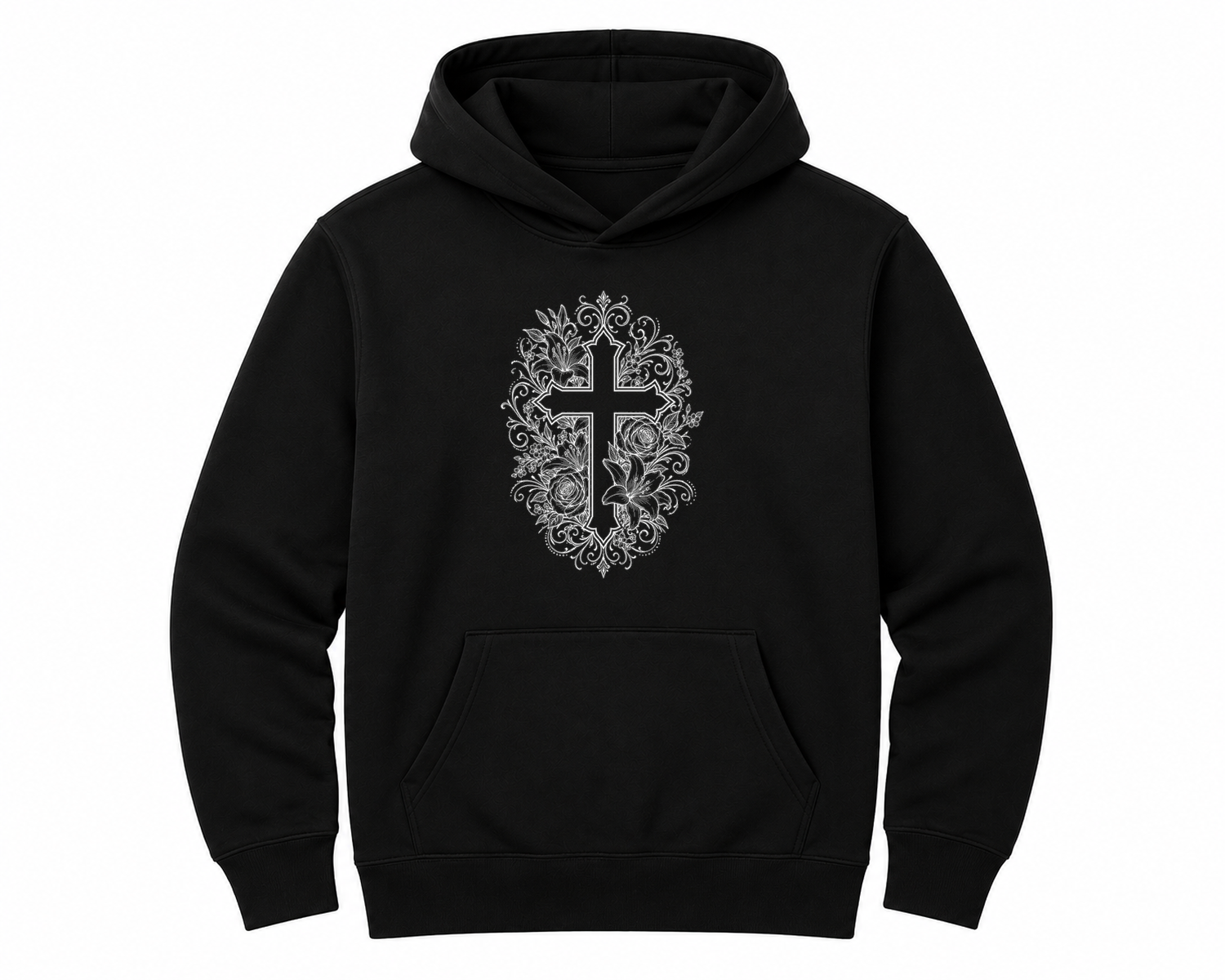 Vintage Christian Cross Emblem Unisex Hoodie — hoodie front