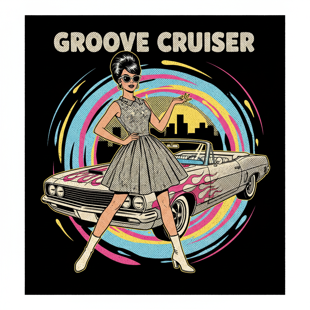 Bright colors, warped shapes, and surreal patterns, black background