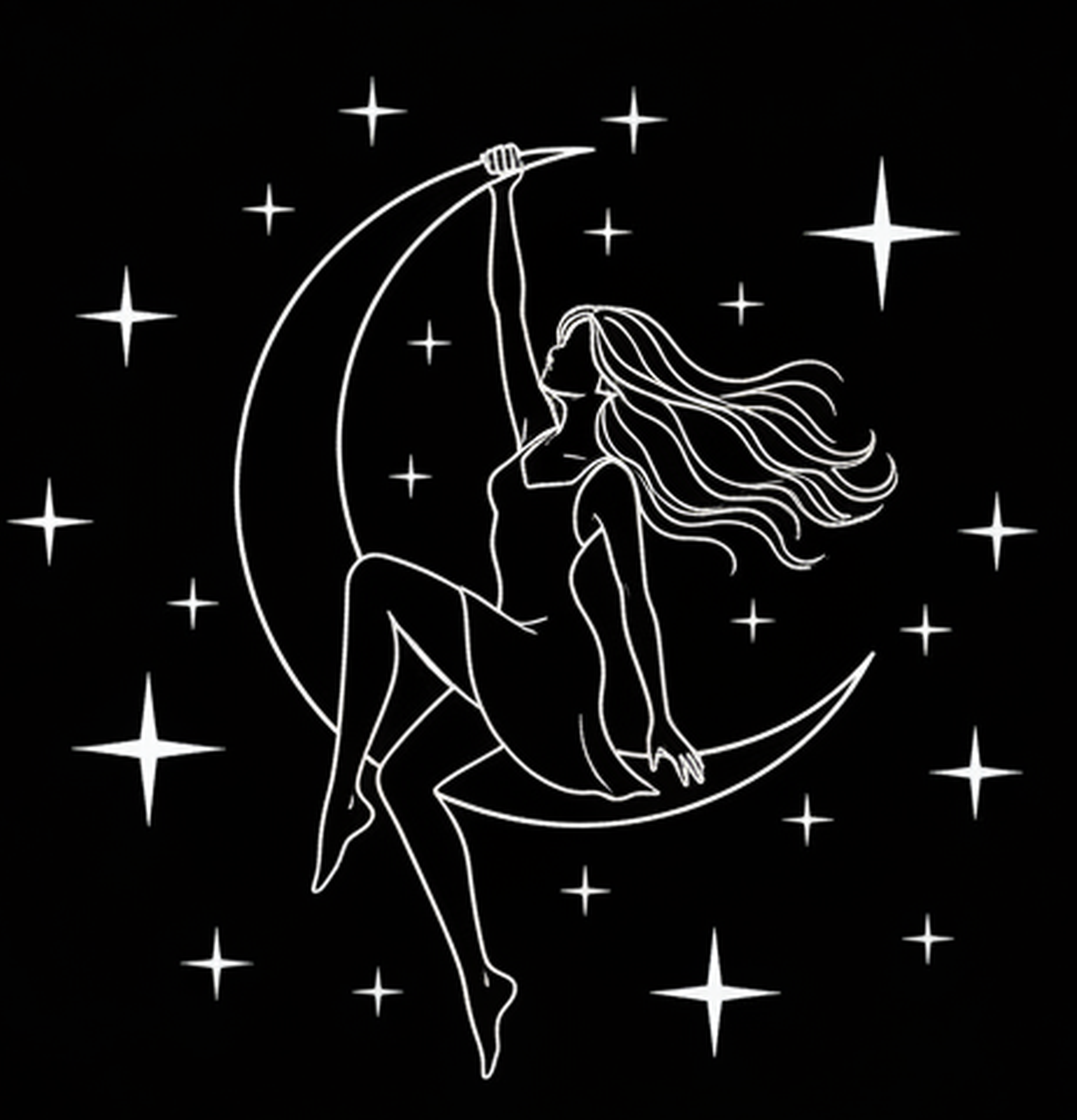 the cat sitting on the moon