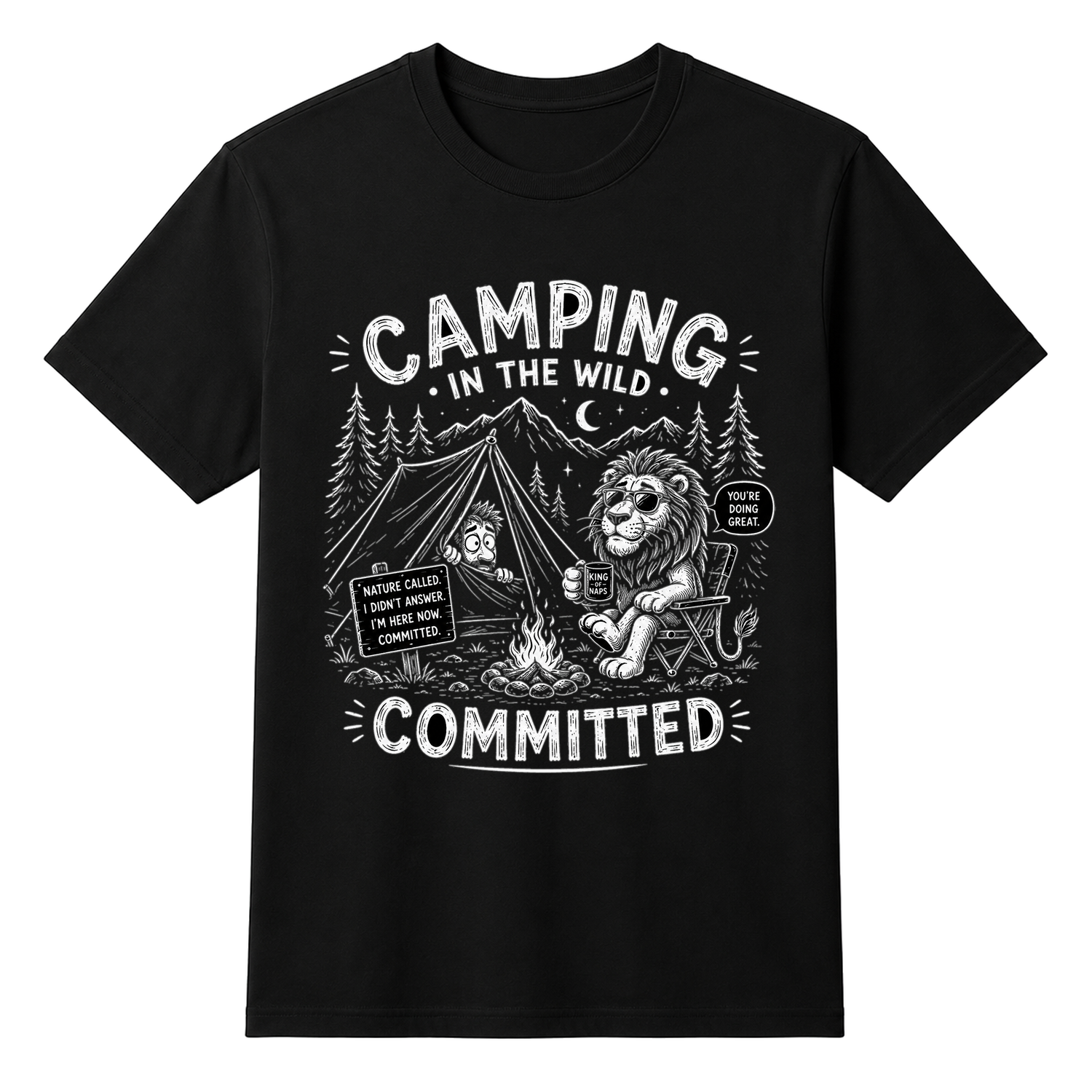 Camping Lovers Funny Unisex T-shirt — tshirt front