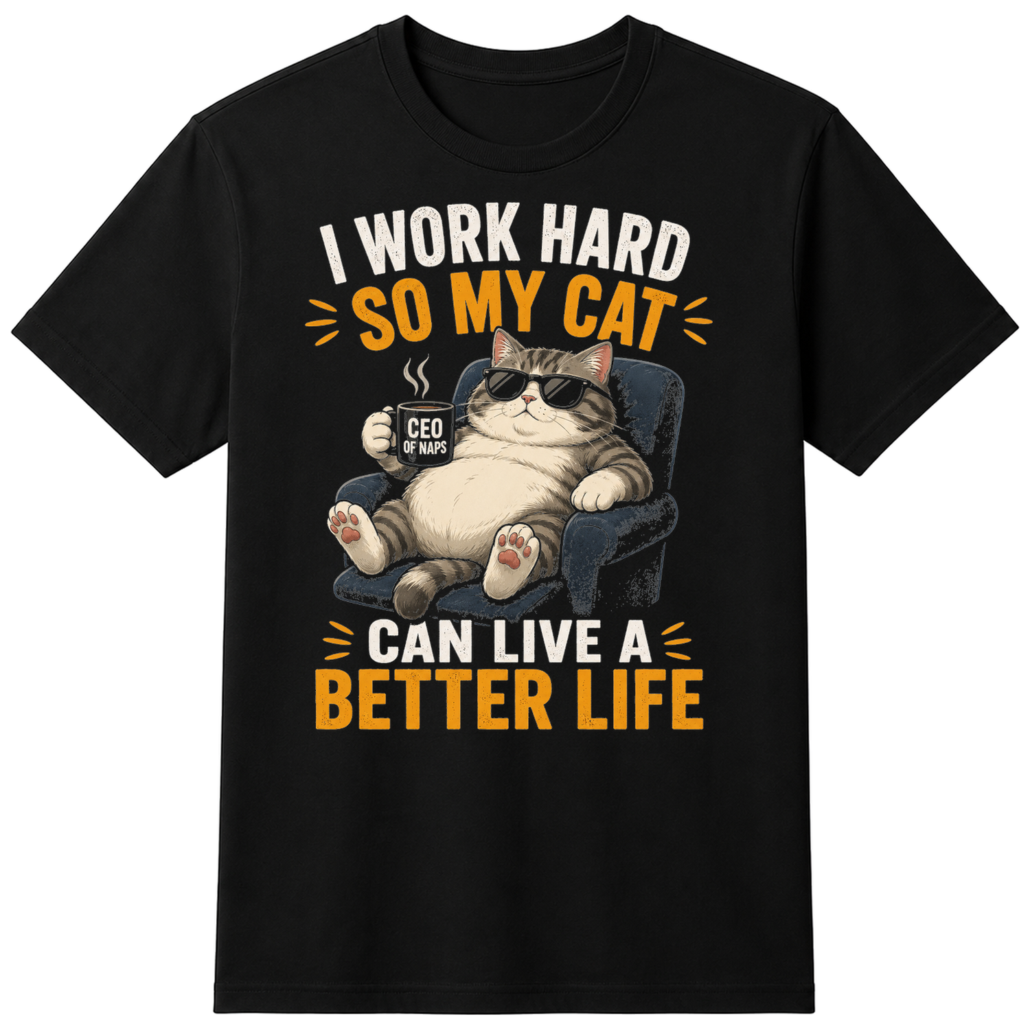 Cat SEO Funny Geek Humor T-Shirt - Cotton Unisex Tee - Black — flat shirt