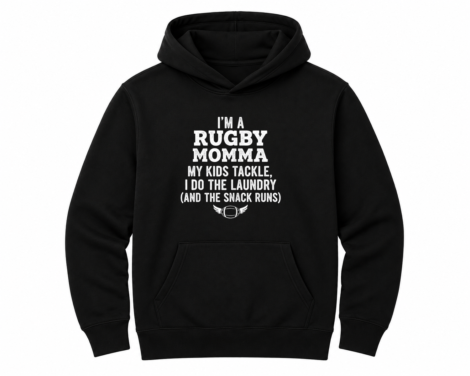 Proud Rugby Mom Fan Support Unisex Hoodie — hoodie front