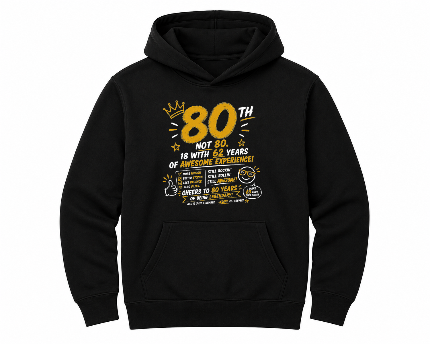 80th Birthday Funny Slogan Unisex Hoodie