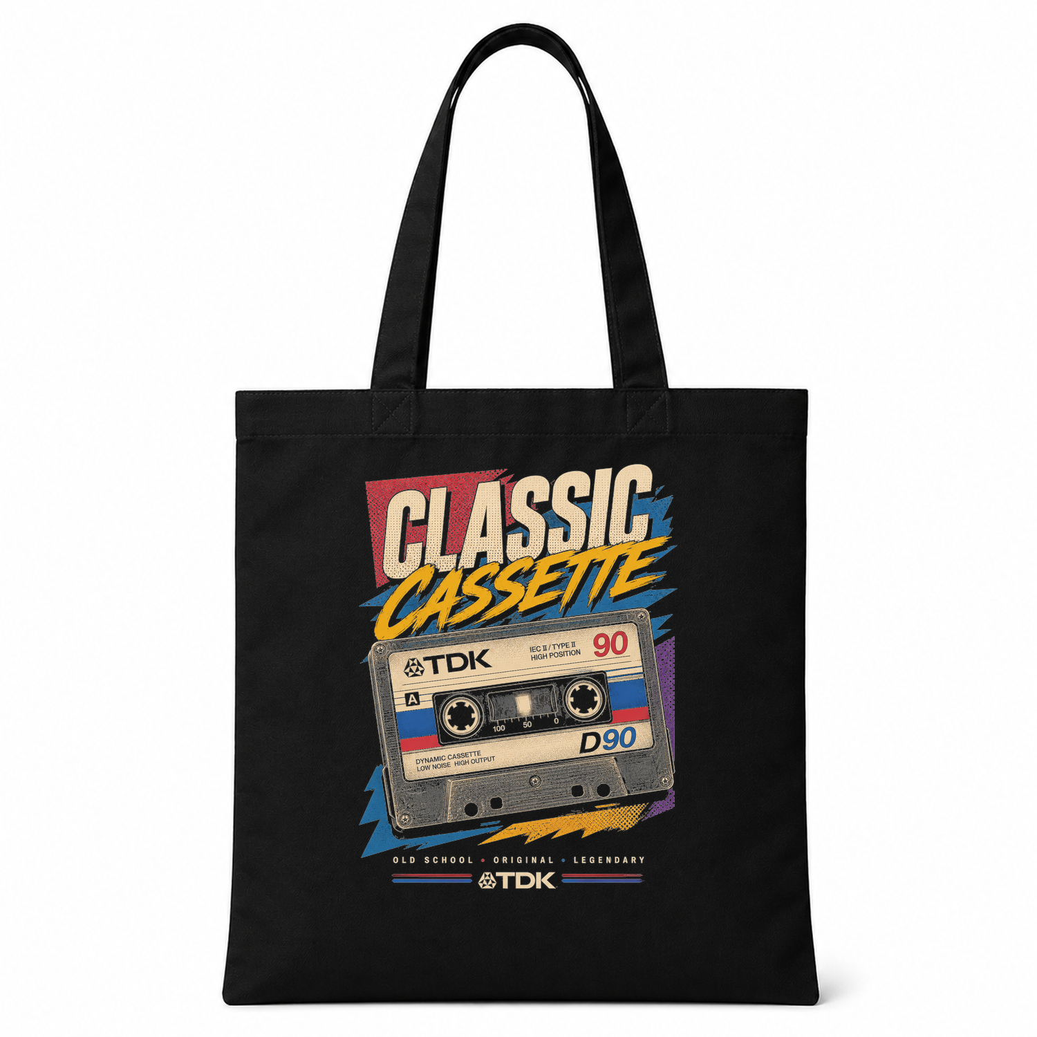 TDK 90 Cassette Tape Classic Design Tote Bag — tote front